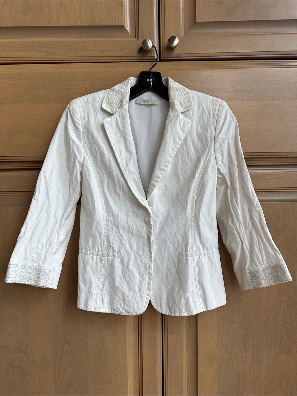 Vintage Elie Tahari Cream Textured Women's Blazer